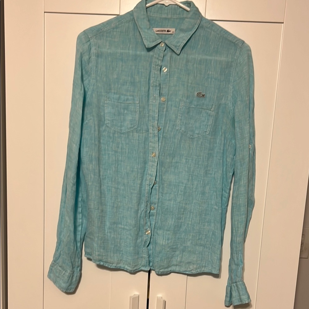 Lacoste Women Sky Blue Casual Shirt